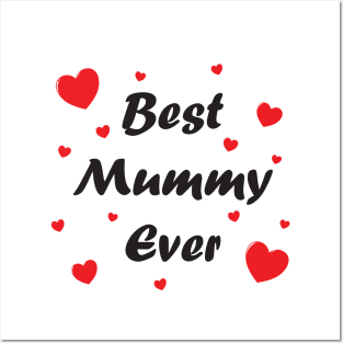 Best mummy ever heart doodle hand drawn design Posters and Art